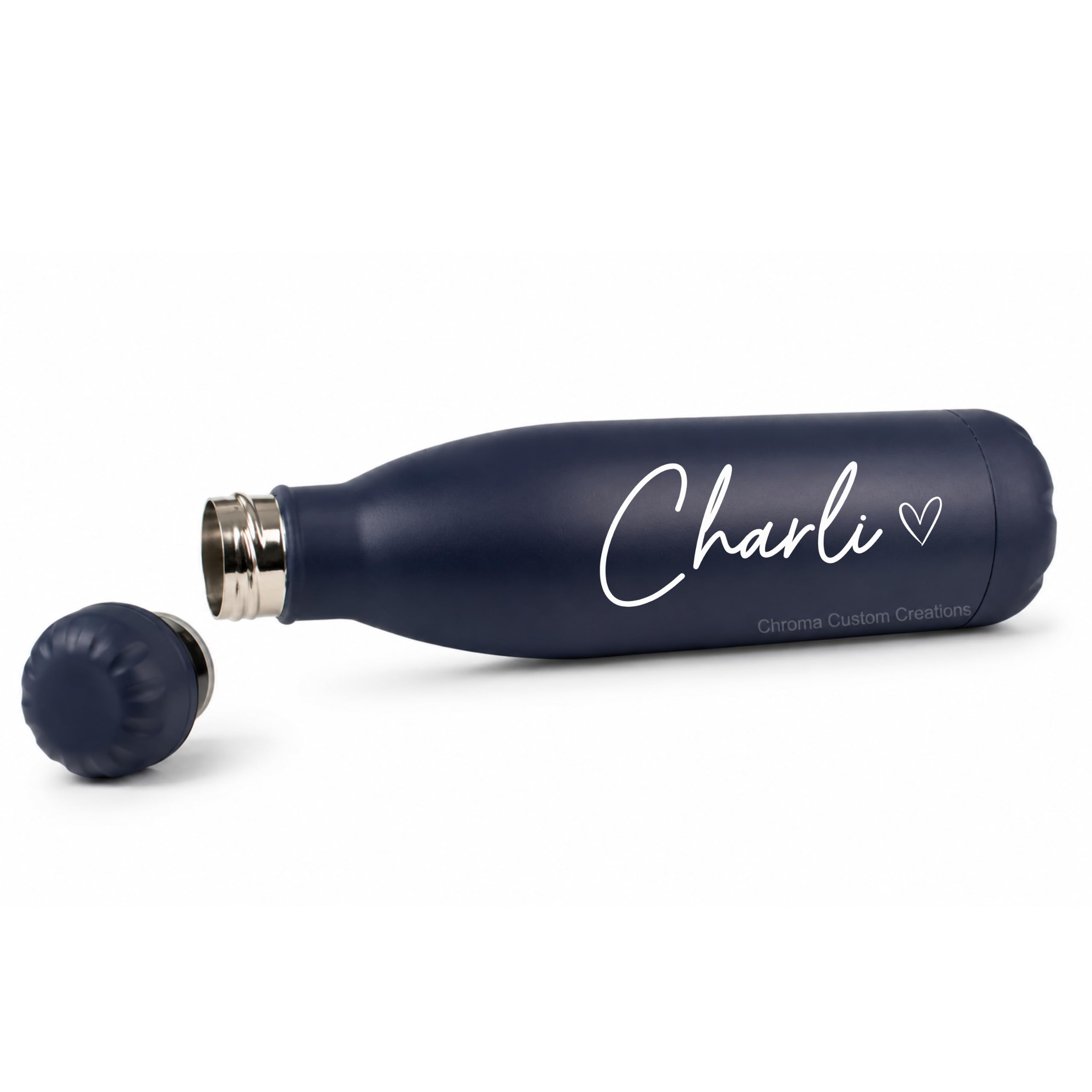 Personalised Water Bottle Stainless Steel Thermal Bottle Custom Name Insulated Flask Leakproof Reusable Bottle for Hot and Cold Drinks 500ml (Dark Blue) โ image 1