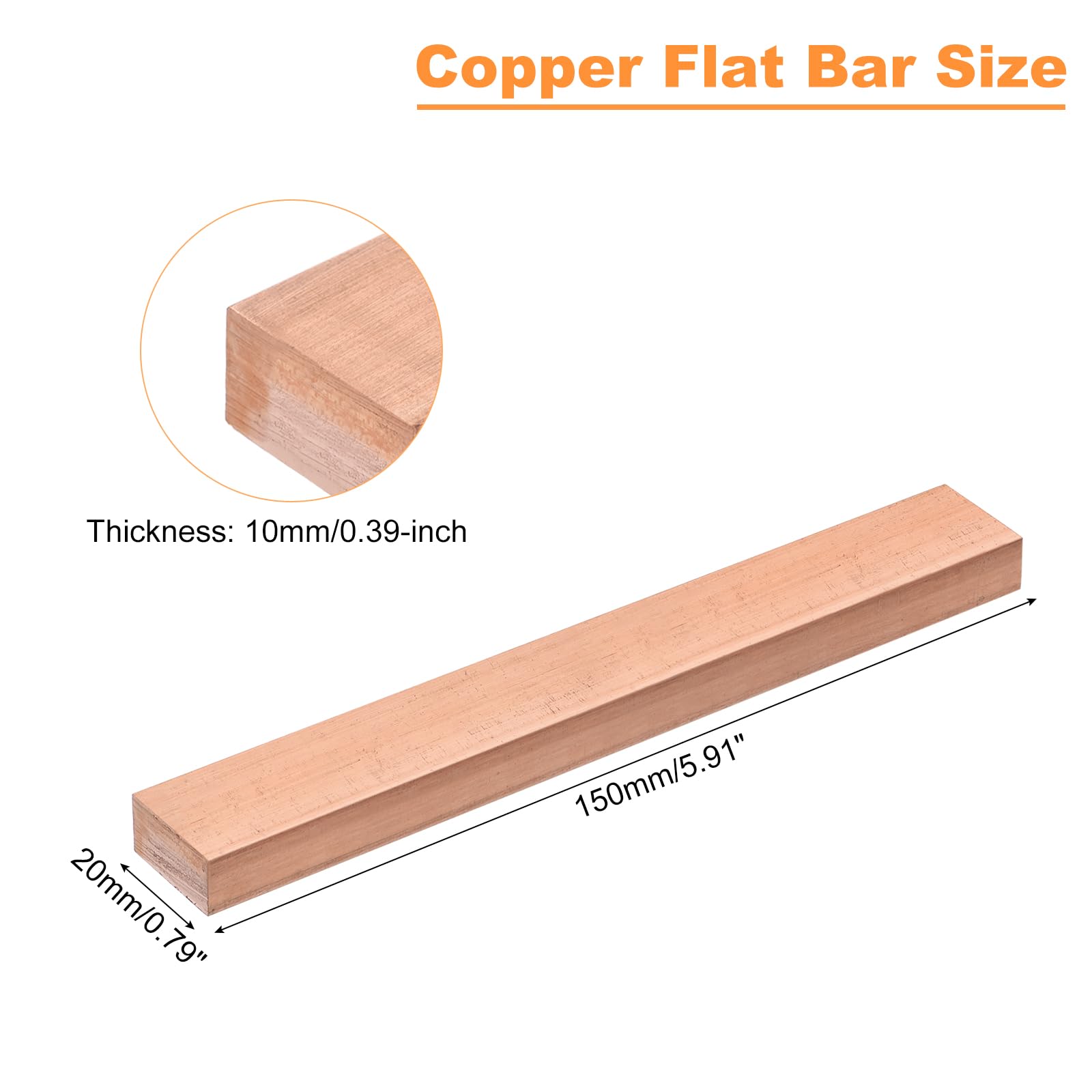 BARRA IN RAME 10x20x150 Mm - Per Elettricità, Fai Da Te, Conduttività Eccellente - Foto 9