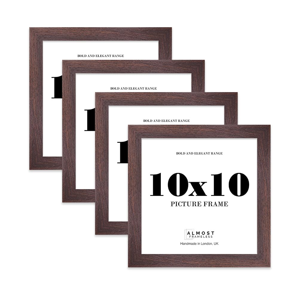 10x10 Photo Frame, Display 10x10" Pictures (22.9 x 15.2cm) Picture Frame for wall Display - Walnut - 4 Pack โ image 1