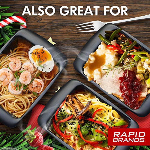 Rapid Ramen Cooker | Microwave Ramen in 3 Minutes | Perfect for Dorm, Small Kitchen, or Office | Dishwasher-Safe, Microwaveable, BPA-Free (Black 2 Pack) - Thumbnail 5