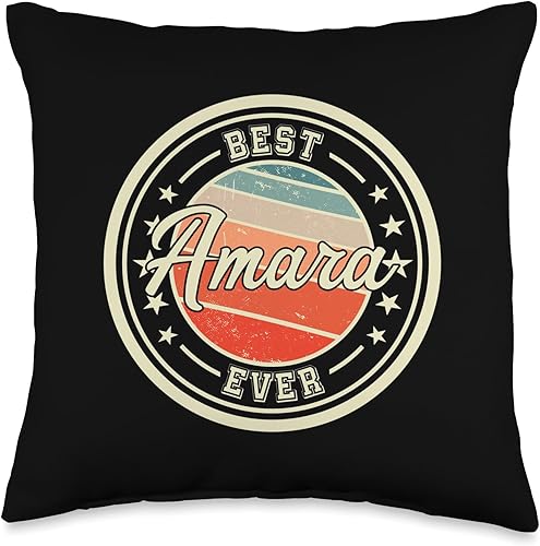 Ladies Girls Women Amara Name Gift Idea Best Ever Funny Saying First Name Amara Throw Pillow, 16x16, Multicolor