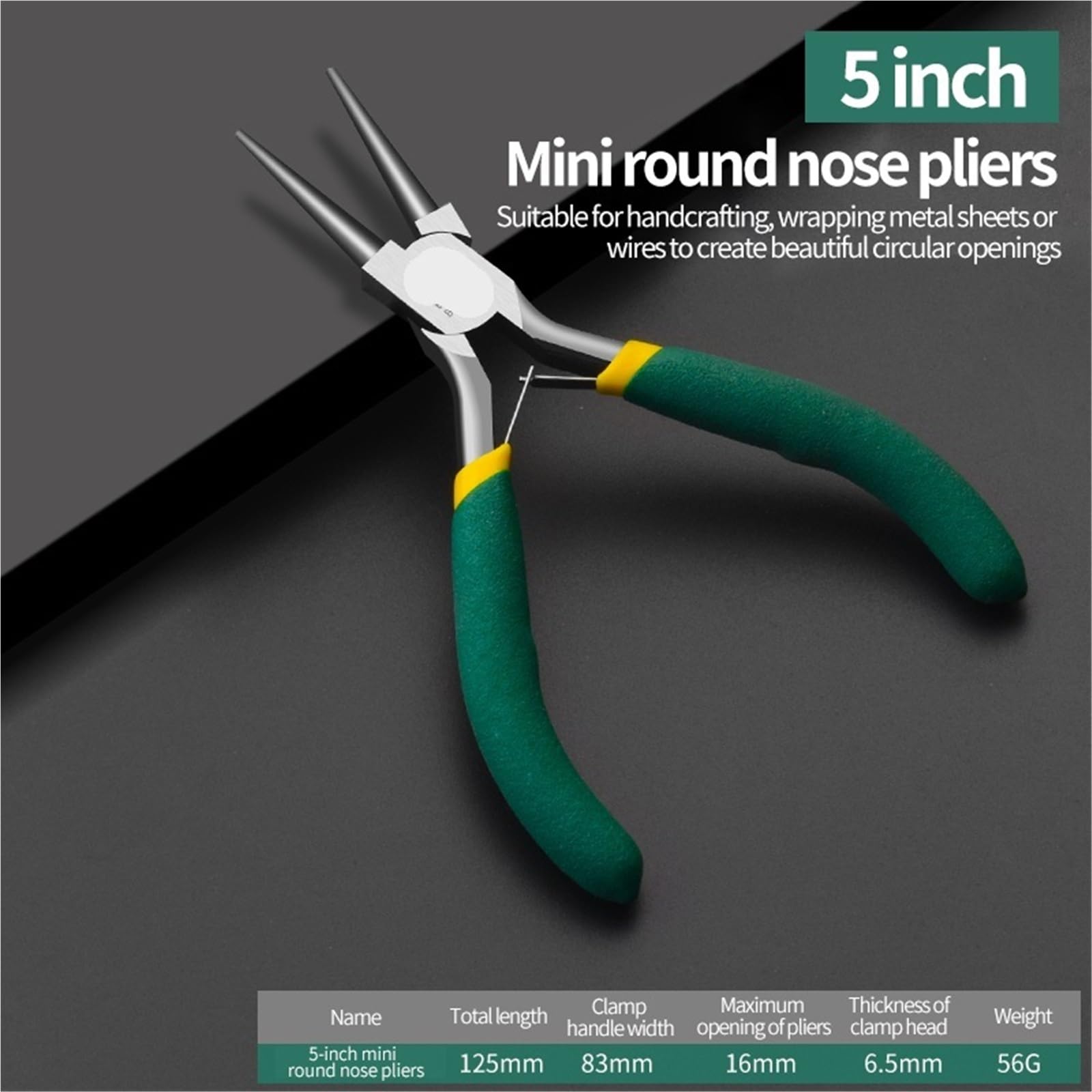 1 mini pince de 12,7 cm (5 pouces) for la création de bijoux et le perlage, outil multifonction, pince coupante diagonale for fil d'acier, outil de bricolage(Gray)