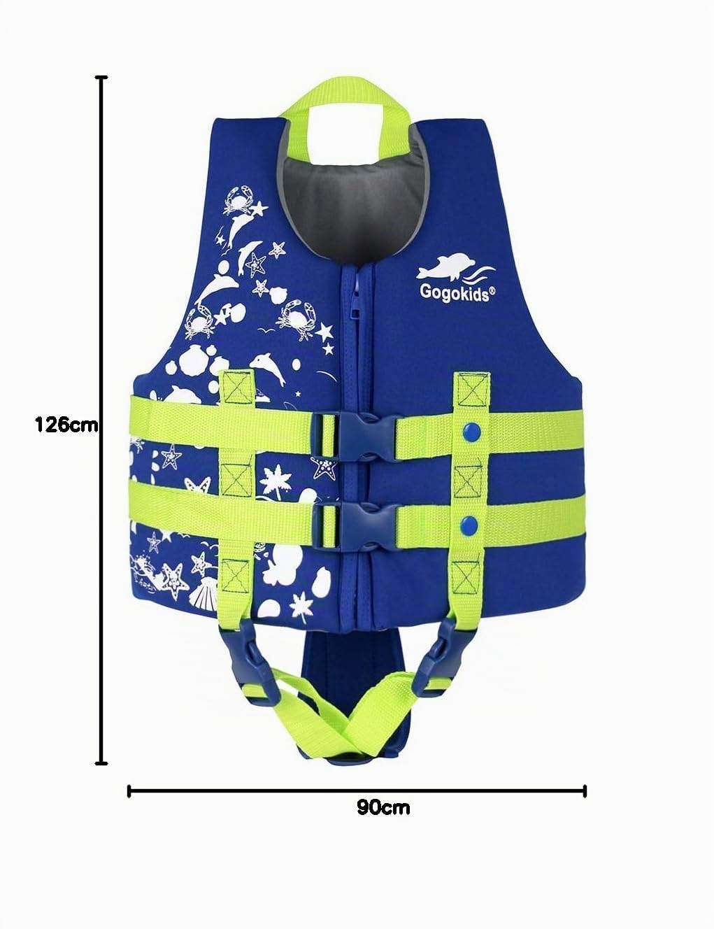 Gogokids Gilet Natation Enfant avec Courroie Réglable Double Couche, Gilet Piscine Enfants de 20-30-40-50-60 Lbs, Gilets de Flottaison de 2,3,4,5,6,7,8 Ans pour Garçons et Filles