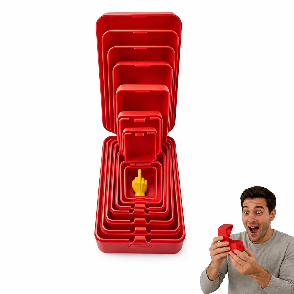 HiGropcore Nesting Middle Finger Surprise Gift Box,Middle Finger in a Box