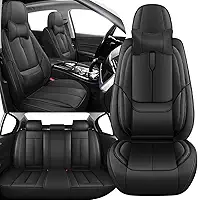 Capa de assento completa para Cadillac VISTIQ 2026, capa de assento à prova d'água, compatível com airbag, antiderrapante, fácil de limpar com travesseiros (conjunto completo de luxo/preto)