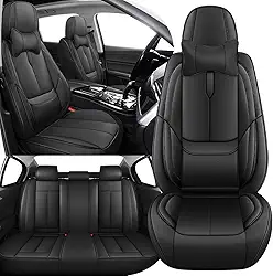 Capa de assento completa para Cadillac VISTIQ 2026, capa de assento à prova d'água, compatível com airbag, antiderrapante, fácil de limpar com travesseiros (conjunto completo de luxo/preto)