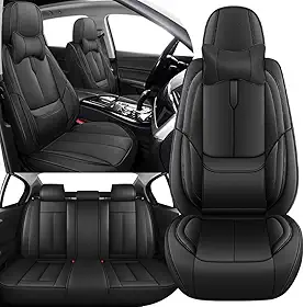 Capa de assento completa para Cadillac VISTIQ 2026, capa de assento à prova d'água, compatível com airbag, antiderrapante, fácil de limpar com travesseiros (conjunto completo de luxo/preto)