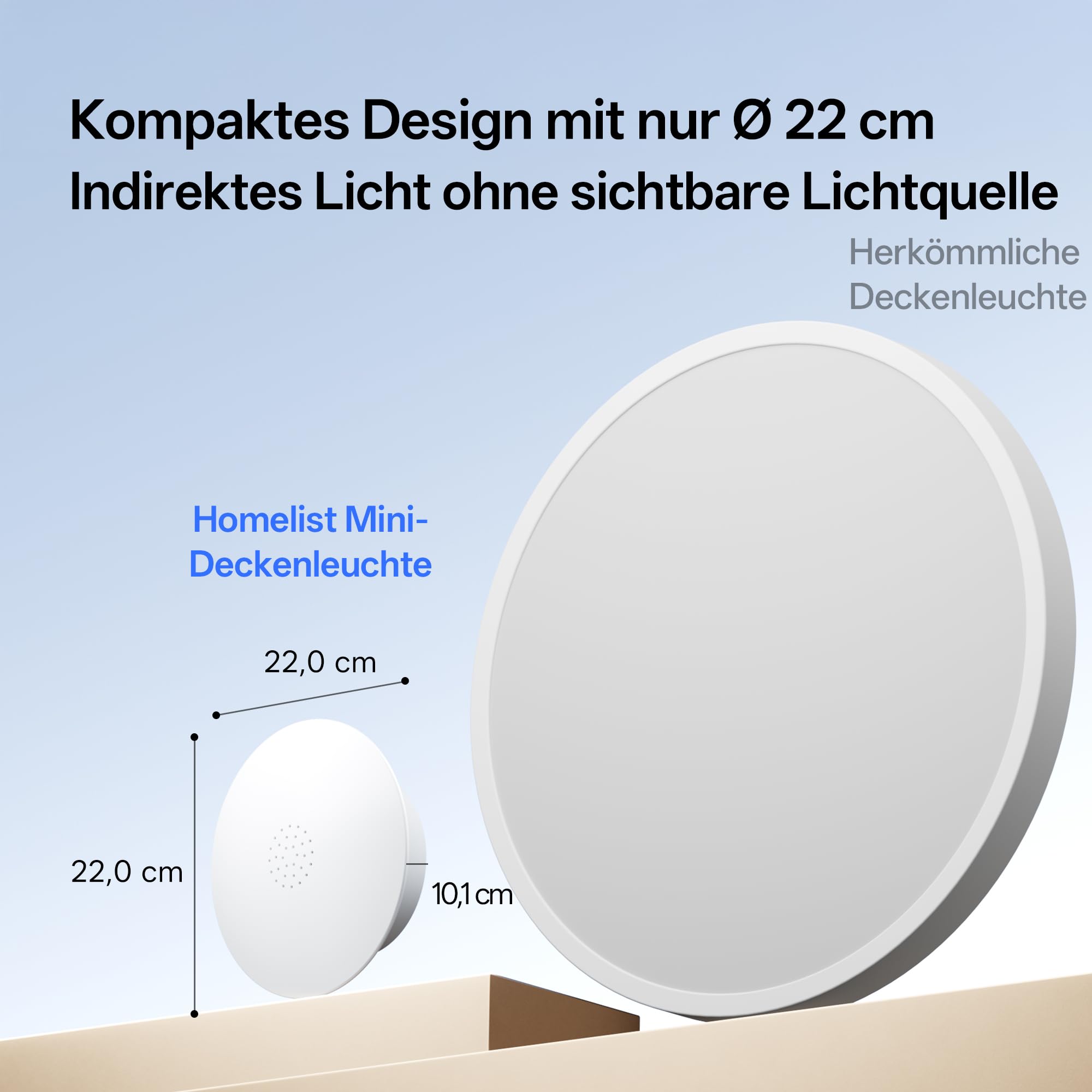 Homelist YX1 Indirekte LED-Deckenleuchte, 60W, 4300 lm, 22 cm