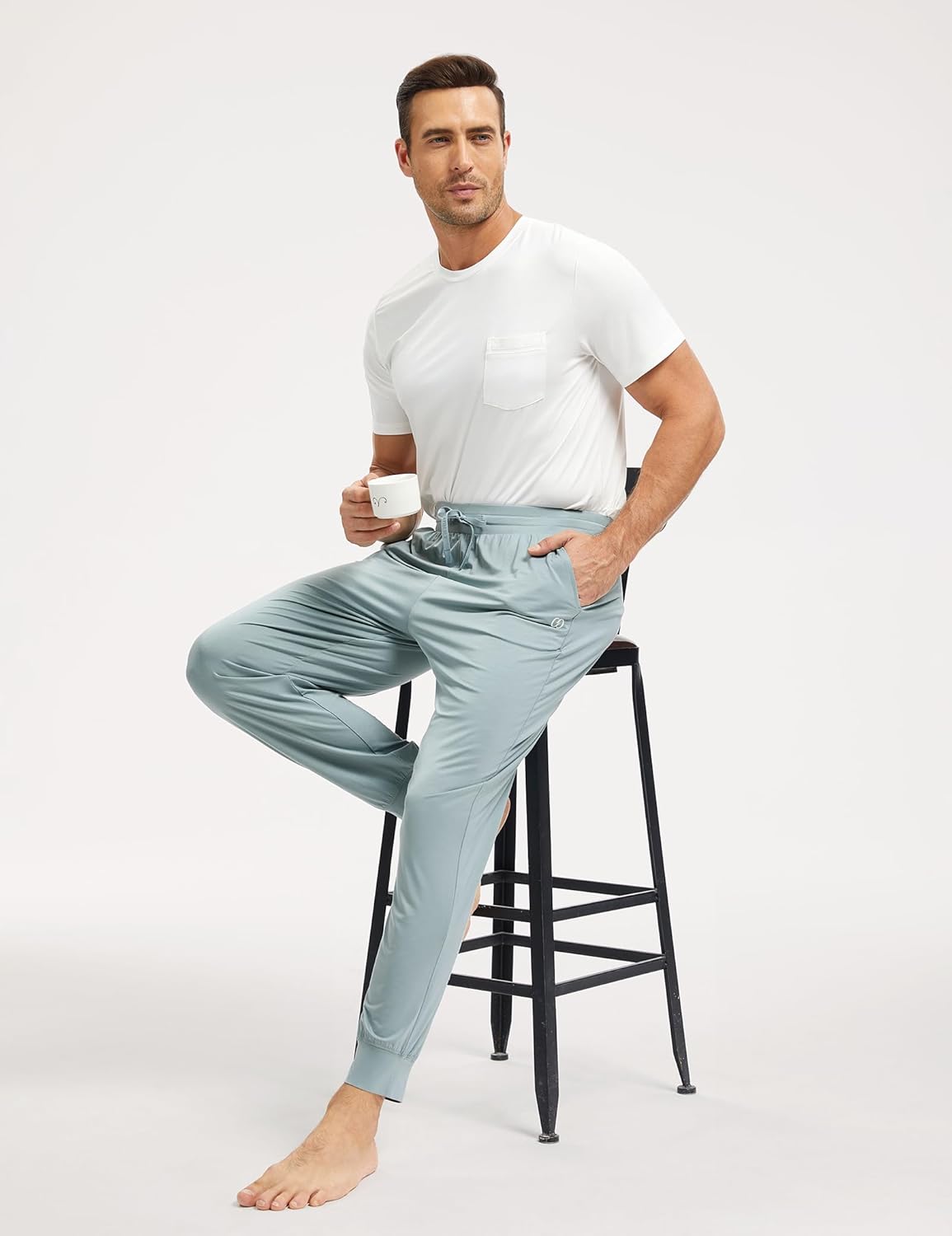 GYS Men's Pajama Pants Bamboo Viscose Soft Joggers Sleep Bottoms with Drawstring and Pockets - Image 5