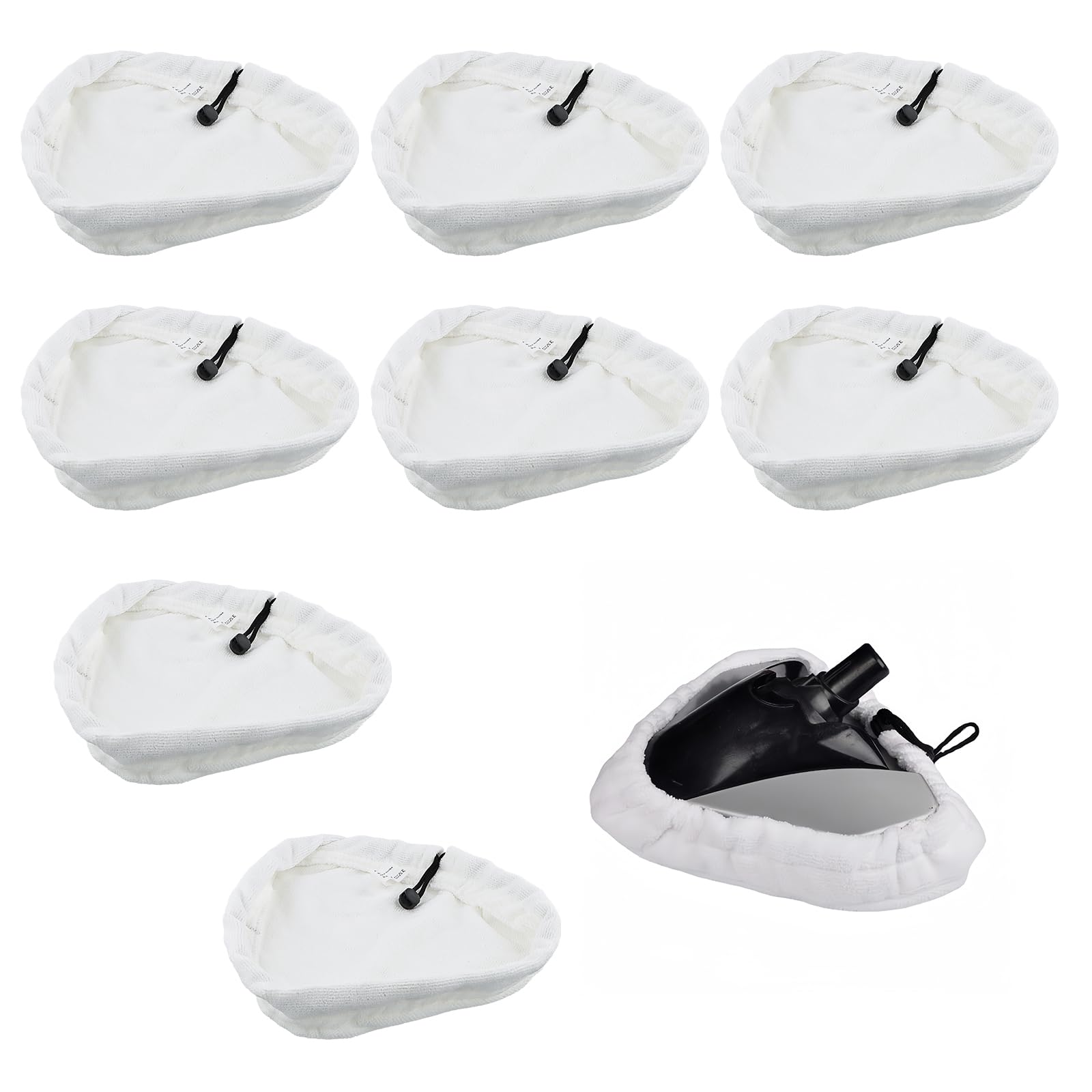 8 Pezzi Panni Microfibra per Scopa a Vapore Universale, Triangolare Lavabile Pulizia Panni Pad Cover Ricambi Universale Replacement Cloth Pad per Scopa a Vapore