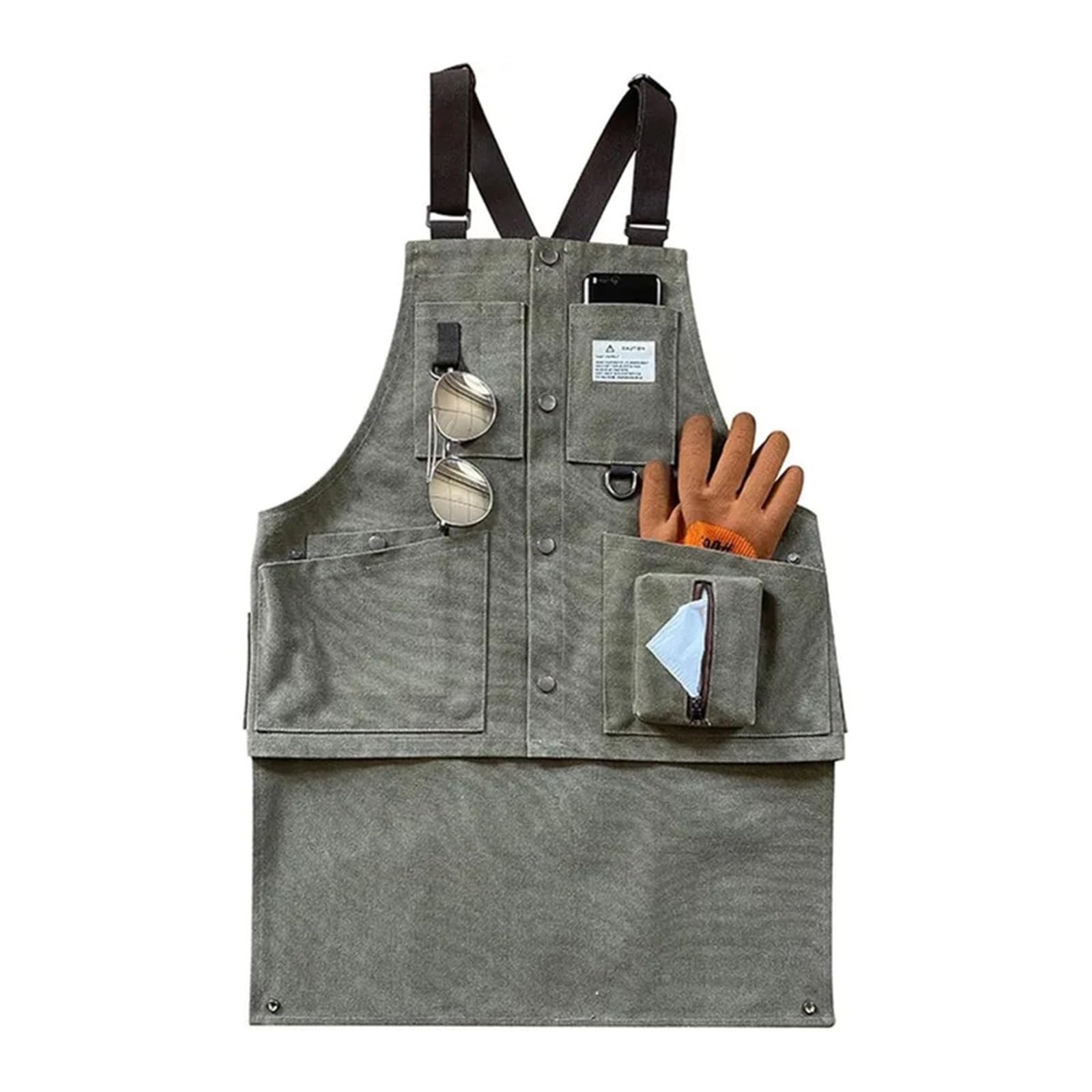PANGBOER Canvas Work Apron with Multiple Pocket for Tool Organization Great for Electricians Woodworkers Carpenters Craftsmen Professional Craftsmen Apron