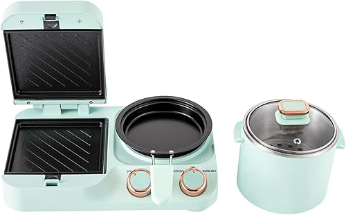 Miniatura 9 de Estación de desayuno eléctrica 3 en 1, antiadherente, mini máquina de sándwiches de desayuno multifunción eléctrica mini tostadora para el hogar con