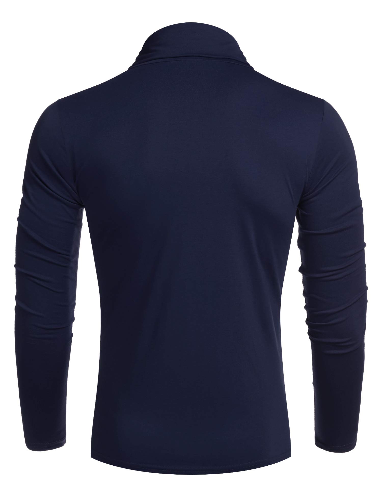 COOFANDY Camiseta Hombre Cuello Alto Jersey Finito Ajustado de Manga Larga Camiseta Termica Suéter Básica Top Slim Fit Color Sólido