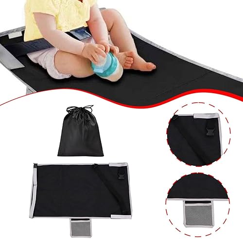 Miniatura 4 de Cama de avión Airplane Travel Seat Expander Cómodo Ligero Plegable Portátil Reposapiés Cama de viaje para, Negro