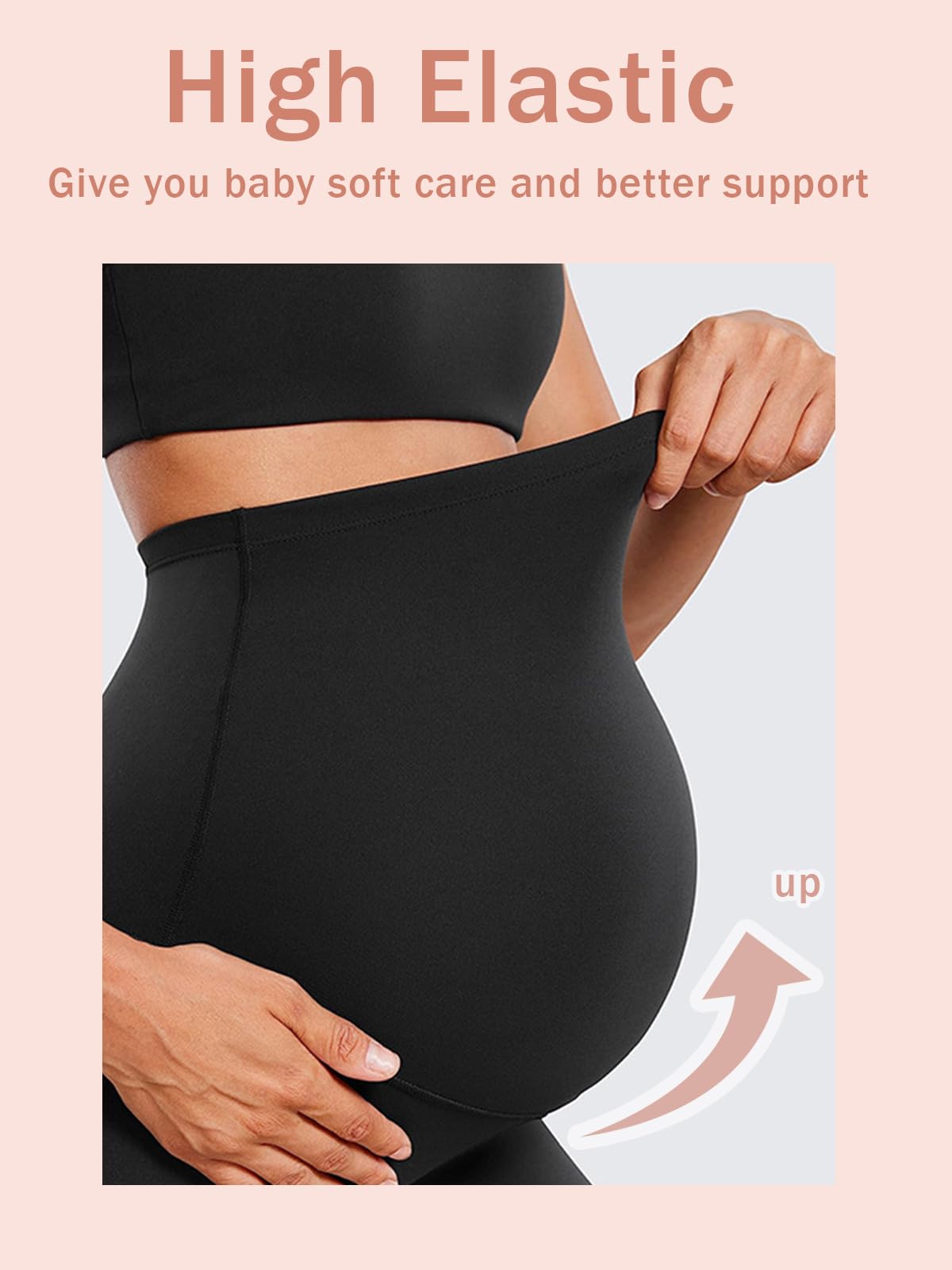 Leggings premaman sopra la pancia, pantaloni da donna a vita alta per gravidanza, allenamento attivo, con tasche, confezione da 1 e 2