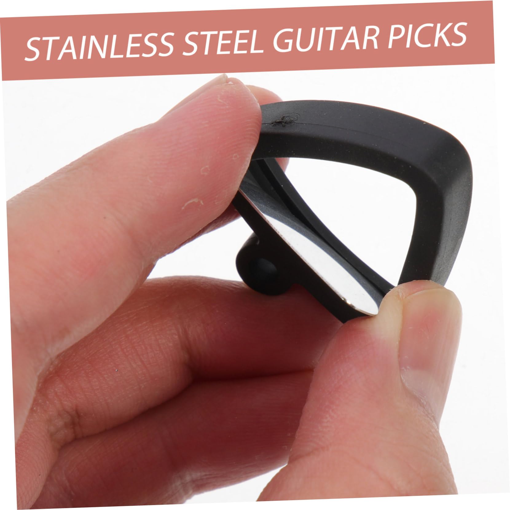 ibasenice 5sets Supporti Per Plettro Silicone Con Plettro Acciaio Inossidabile Accessori Per Chitarra Per Folk Elettrica e Acustica Pratico Per Musicisti