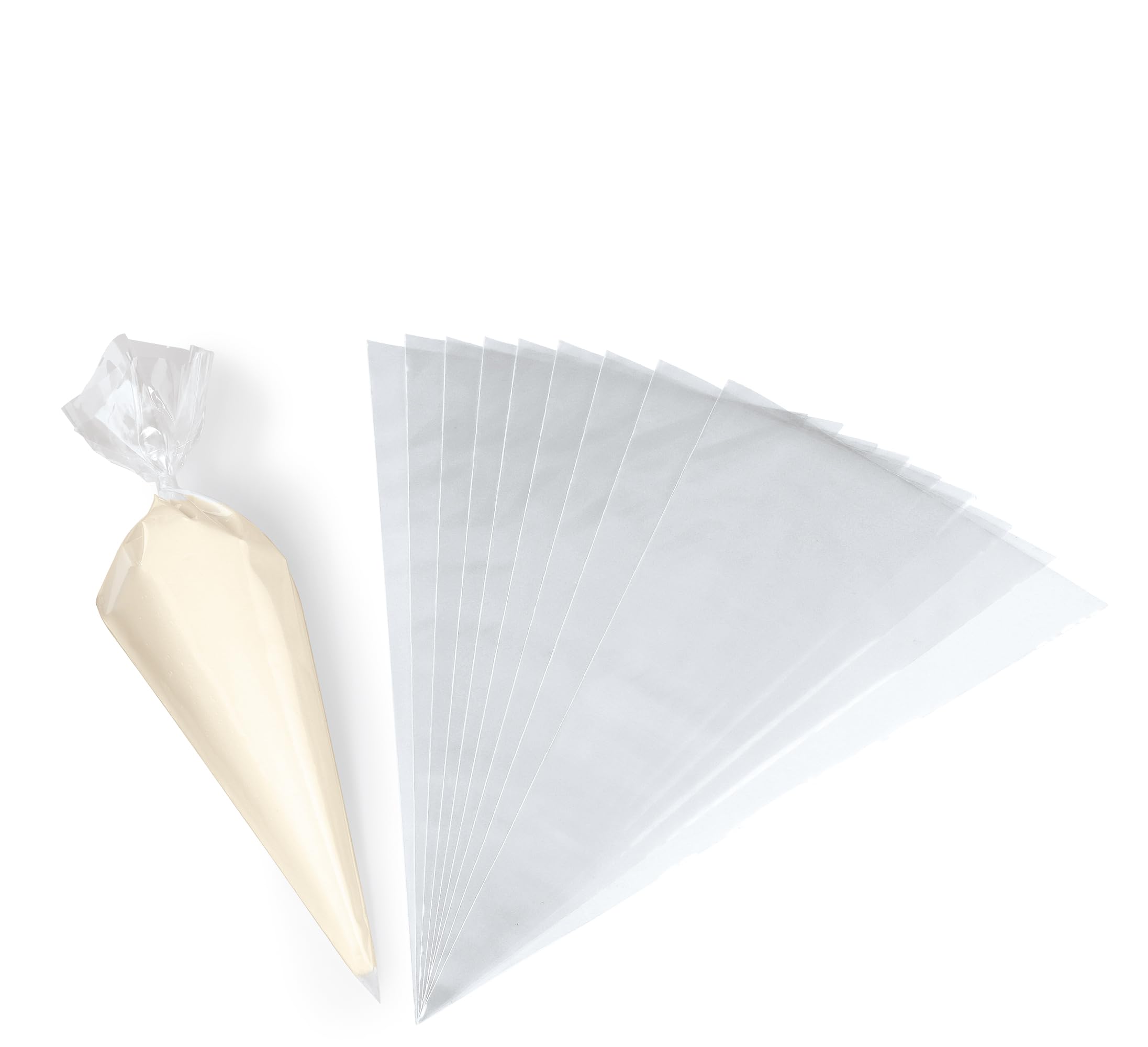 Küchenprofi Transparente Bake - Juego De Mangas Pasteleras Desechables (10 Unidades, Plástico De Alta Calidad, Ideal Para Crema, Helado, Con Adaptador Profesional De Cocina Y Boquillas)