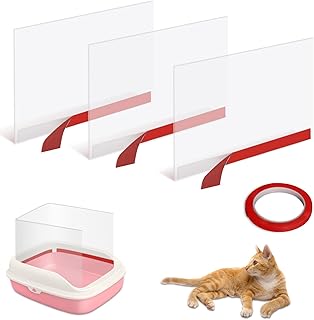 3Pcs Cat Litter Box Pee Shields, Cat Litter Box Splash Guard, Easy Clean Cat Litter Pan Pee Privacy Shields - Litter Box Not Included