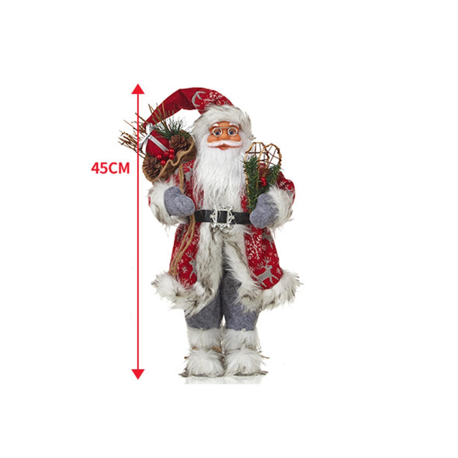 Stehende Weihnachtsmann-Figur 45cm Tischdekoration für Weihnachten, Party, Hochzeit, Silvester, drinnen- 45cm Weihnachtsmann Puppe