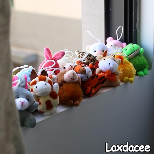 Miniatura 6 de Juego de 32 piezas de mini juguetes de animales de peluche, lindos animales pequeños de peluche para decoración de fiestas temáticas, regalo de