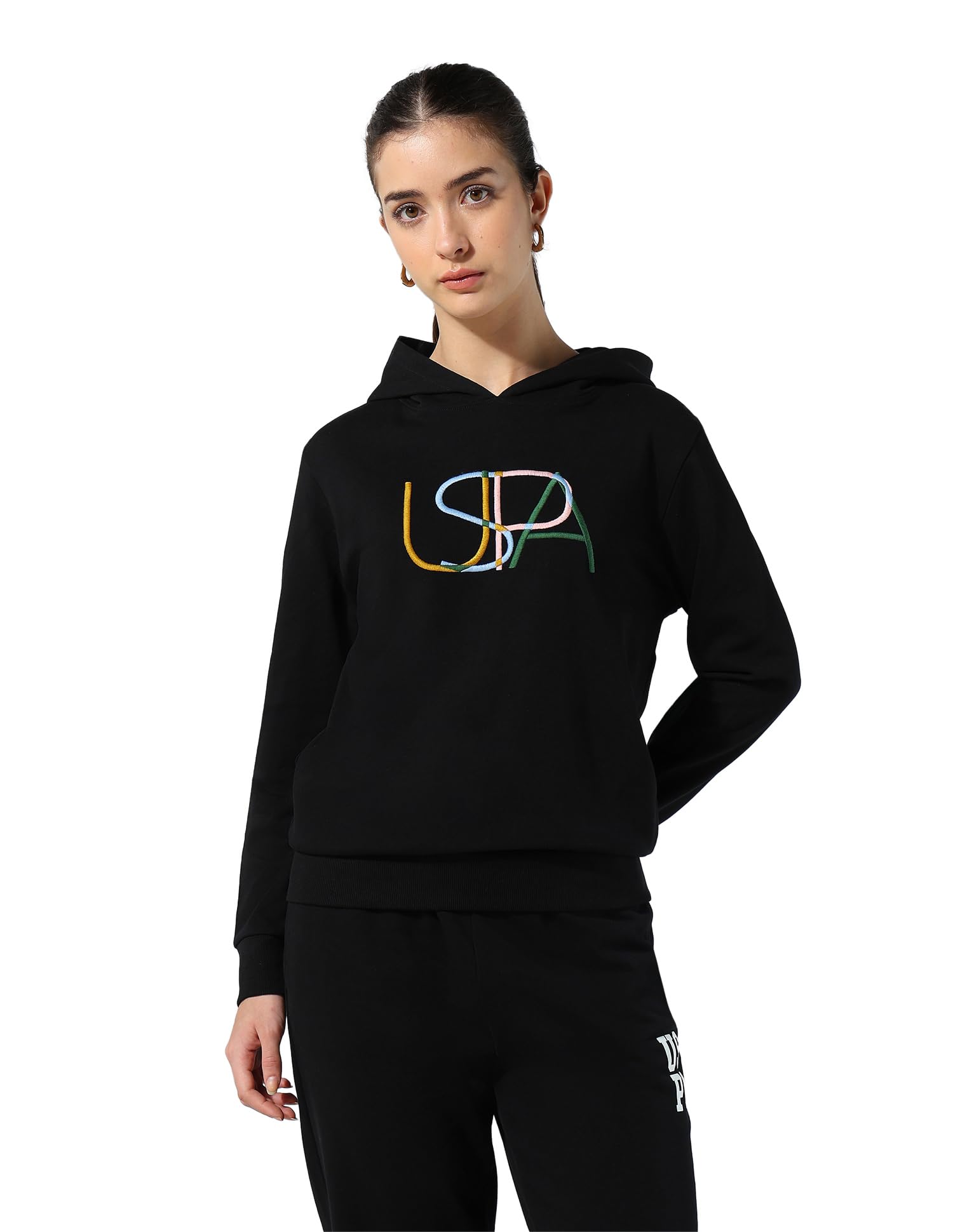 Women Brand Embroidered Sweatshirt (UWAW25SWS219_Black_L)-image-31