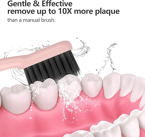 Miniatura 10 de Cabezales de repuesto para cepillo de dientes eléctrico Burst para adultos con tapas de cubierta antipolvo, cerdas de carbón suave para limpieza