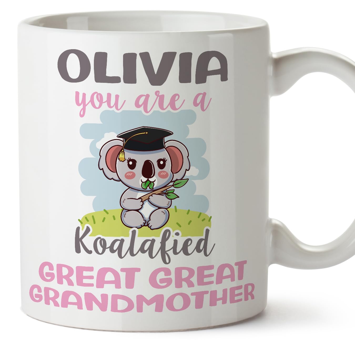 MUGFFINS Personalised Mug for Great Great Grandmother - in English - Custom Koalafied - Funny Custom Gift - Ceramic 11oz Mug