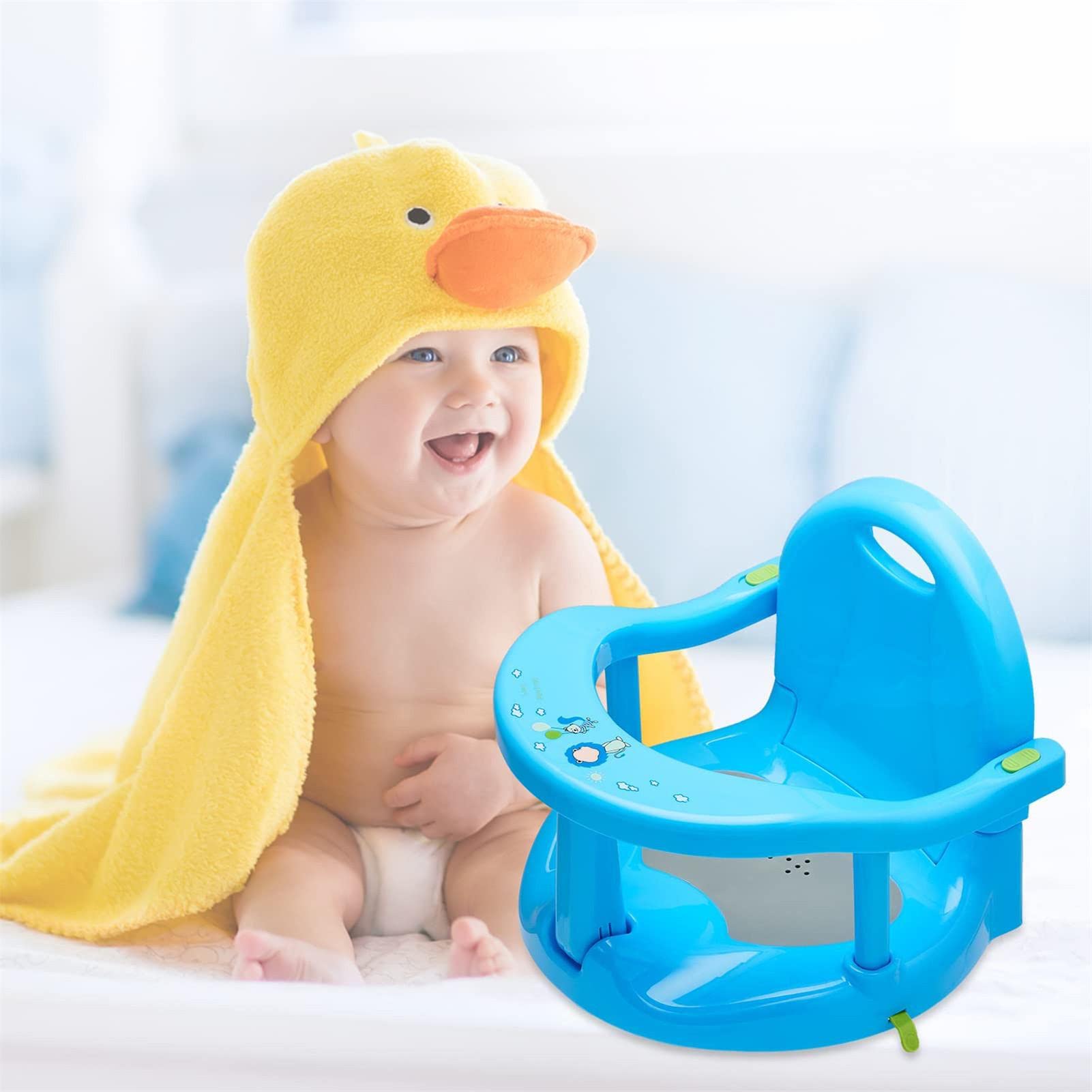 Aazon.co: Foldable Baby Bathtub Seat, Non Slip Baby Bath Chair, Baby Bath Seat Bathtub Chair