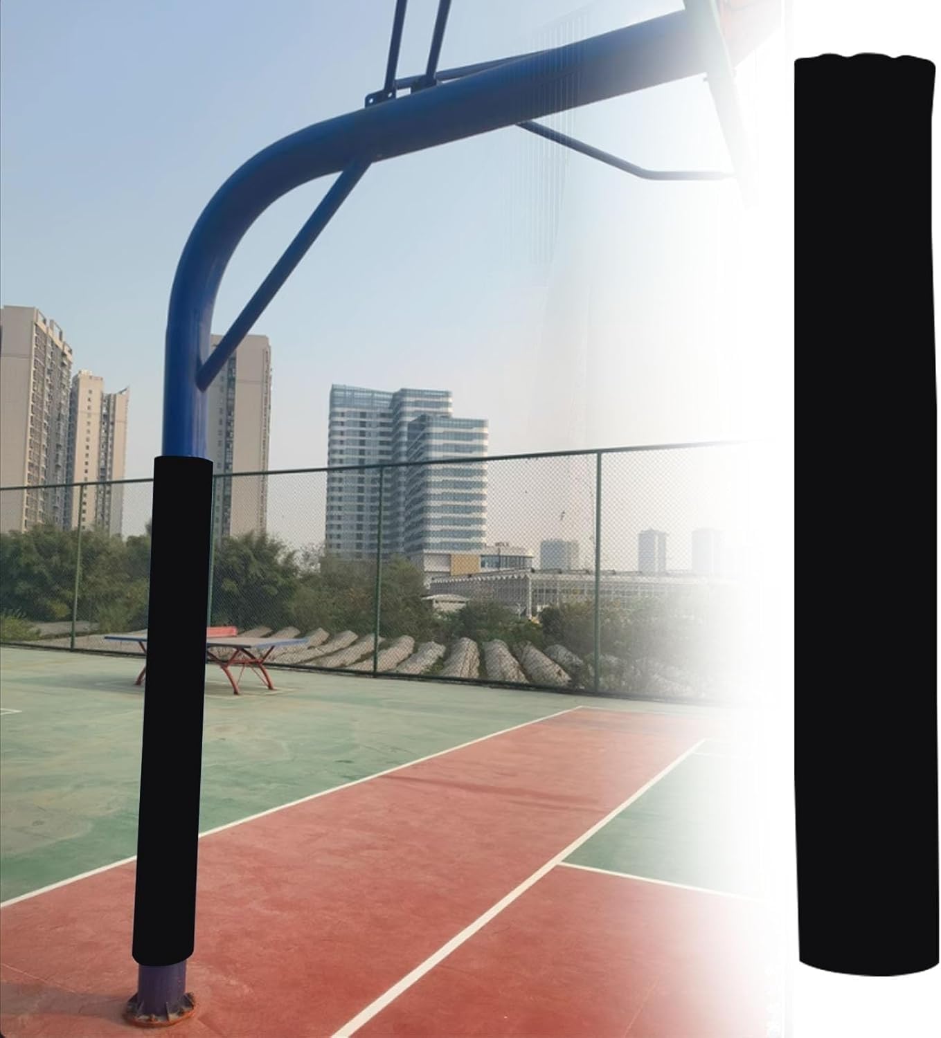 VUIKLCty Basketball Hoop Padding Ensures Player Safety In All Weather Conditions(Schwarz,Dia 114mm)