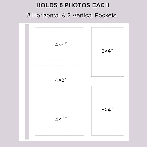 Miniatura 5 de Vienrose - Álbum de fotos para 600 fotos de 4 x 6, hecho de cuero, gran capacidad, para recuerdos familiares, bodas, aniversarios, bebés, vacaciones