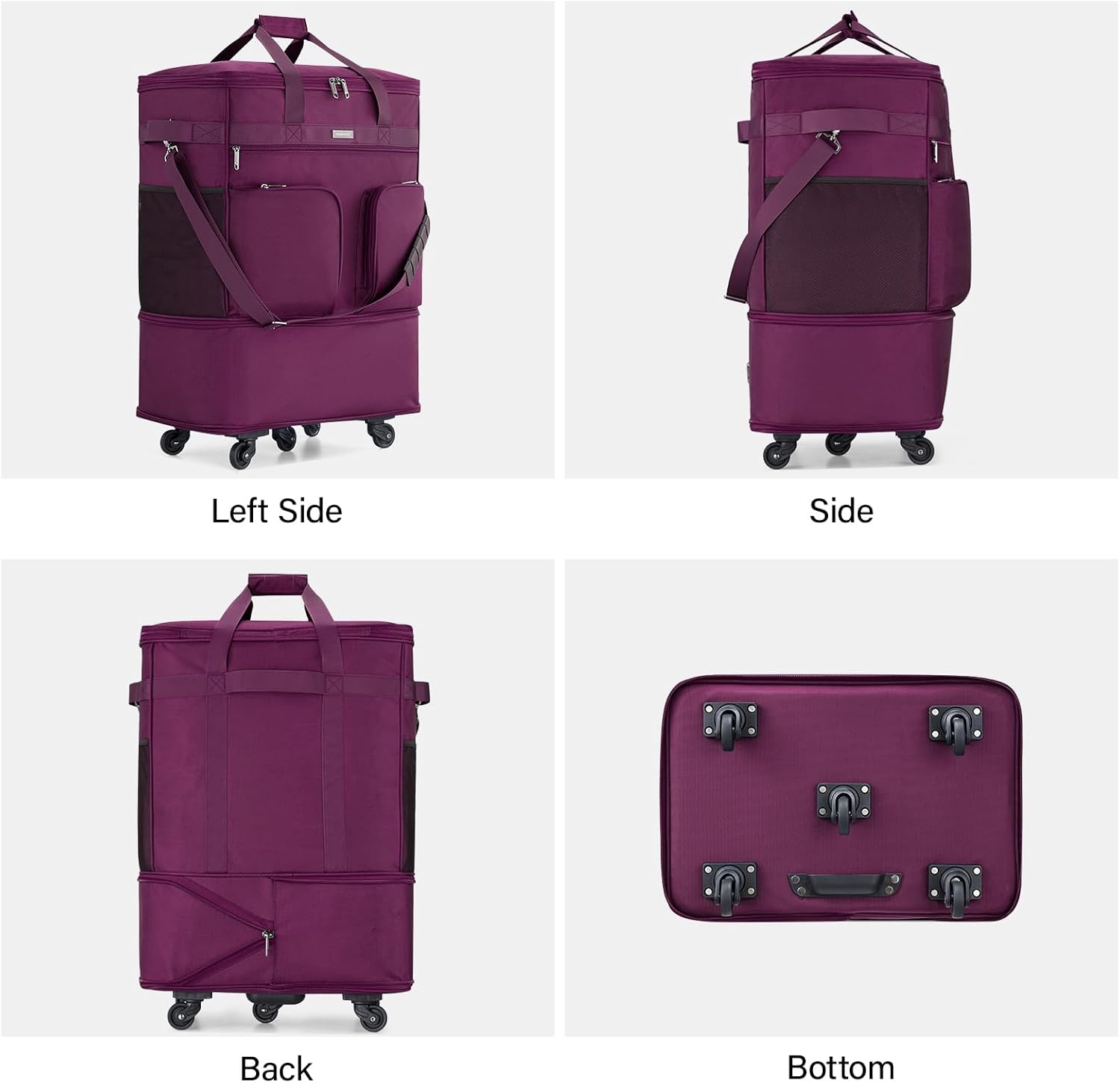 Hanke Expandable Large Suitcase 4 Wheels Lightweight Collapsible,Foldable Suitcases &Travel Bags Hand Luggage Extend 20/24/28 inch Suitcases Duffel Bag Without Telescopic Handle for Men & Women - Image 9