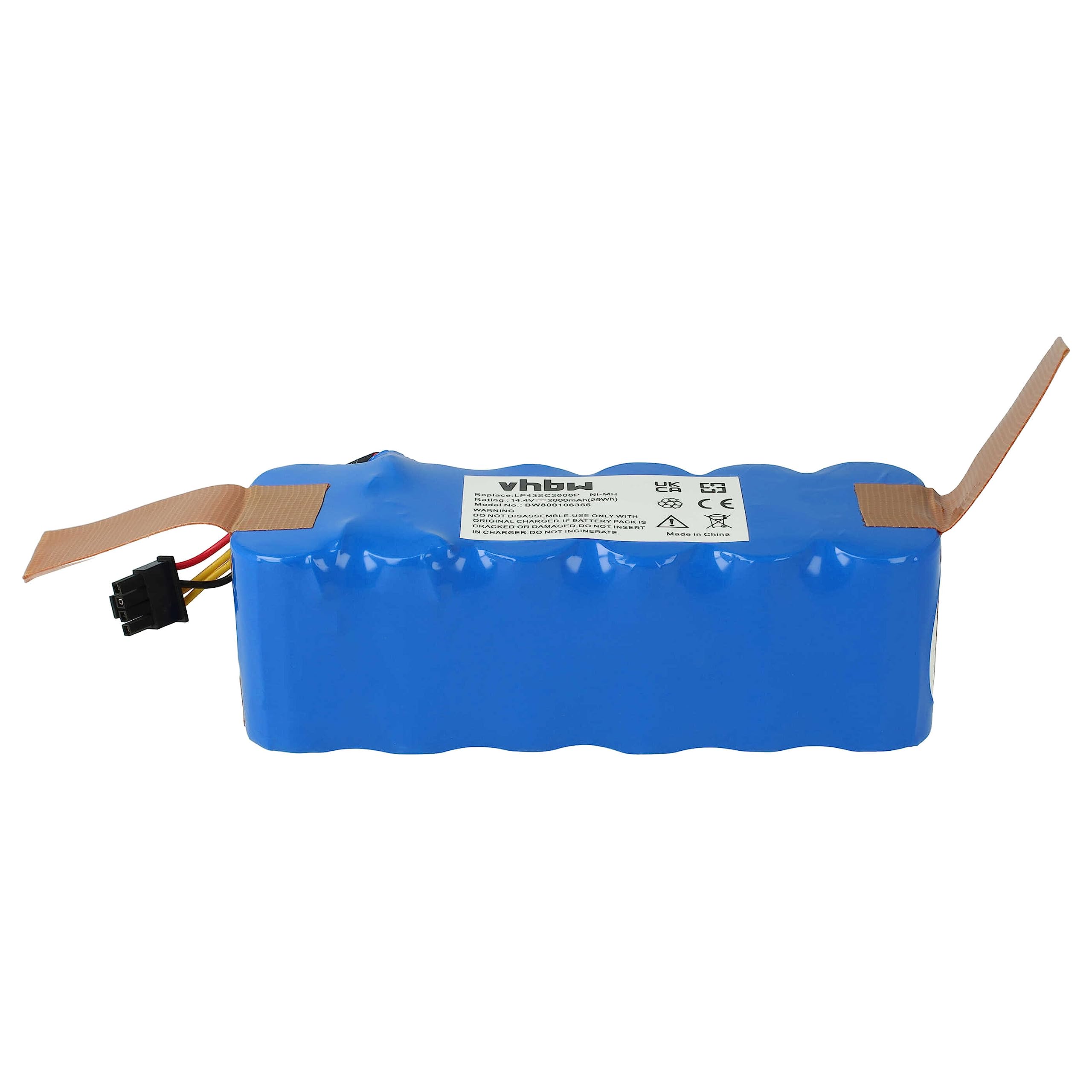 vhbw 1x batteria compatibile con Profimaster Robot 2712 home cleaner (2000mAh, 14,4V, NiMH) - Sostituisce AT5186005100, LP43SC2000P