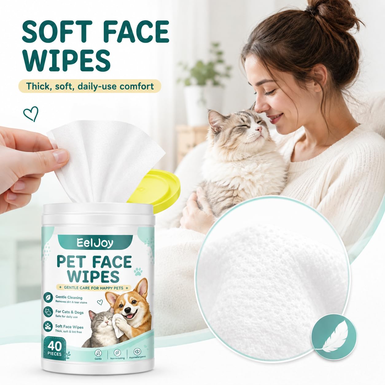 Salviette per cani e gatti (confezione da 4)