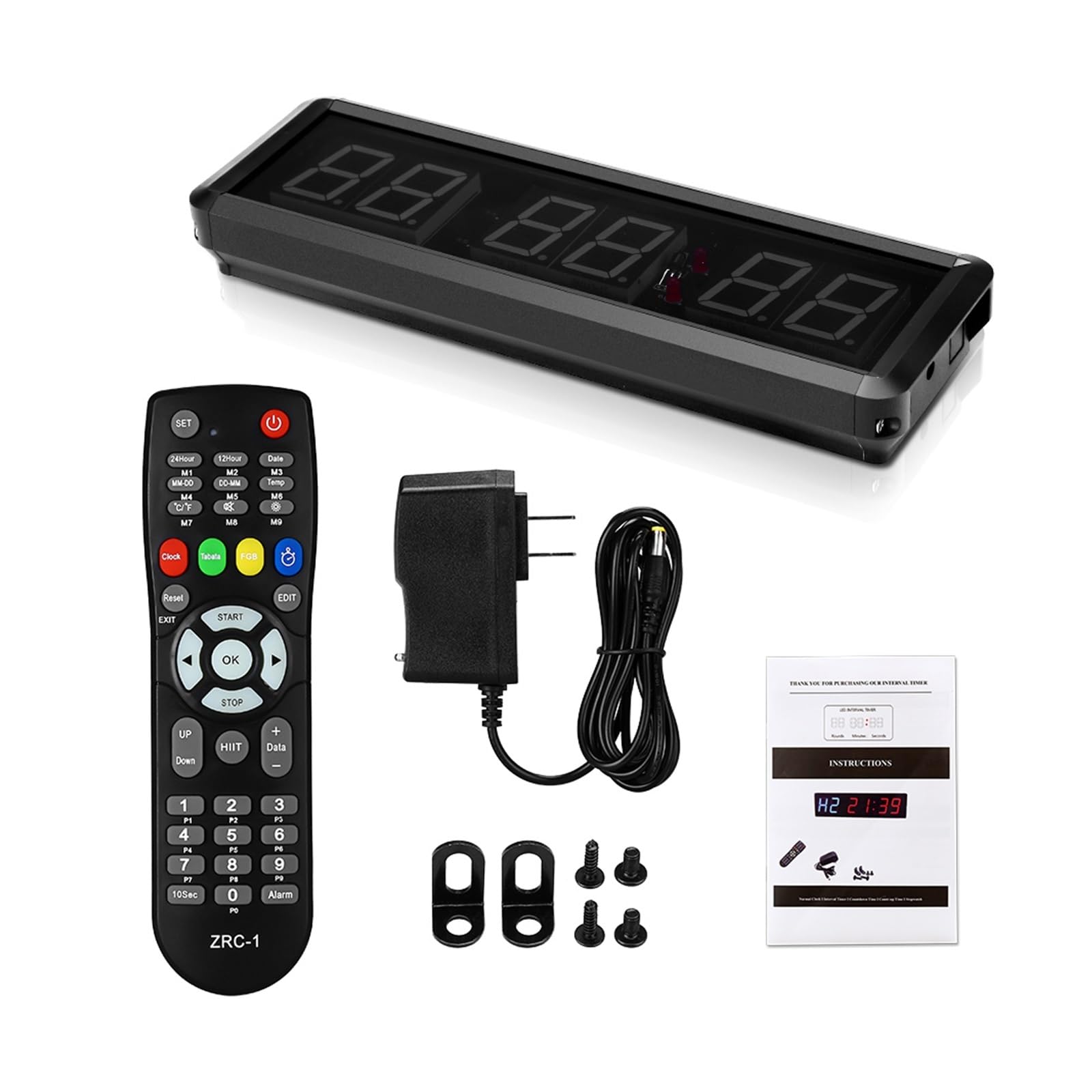 Minuterie d'intervalle compte à rebours/horlo 1.5 "6 chiffres LED chronomètre de minuterie gymnastique avec télécommande for les entraînements Fitness domicile Ouverture à Distance