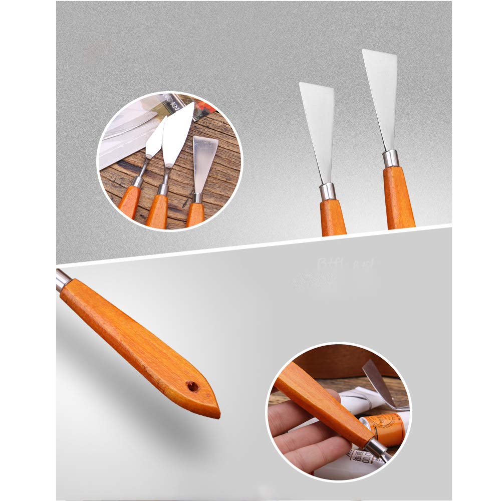 Set 15 Pezzi Per Pittura: 5 Coltelli Palette E 10 Pennelli - Per Artisti E Principianti - Foto 7