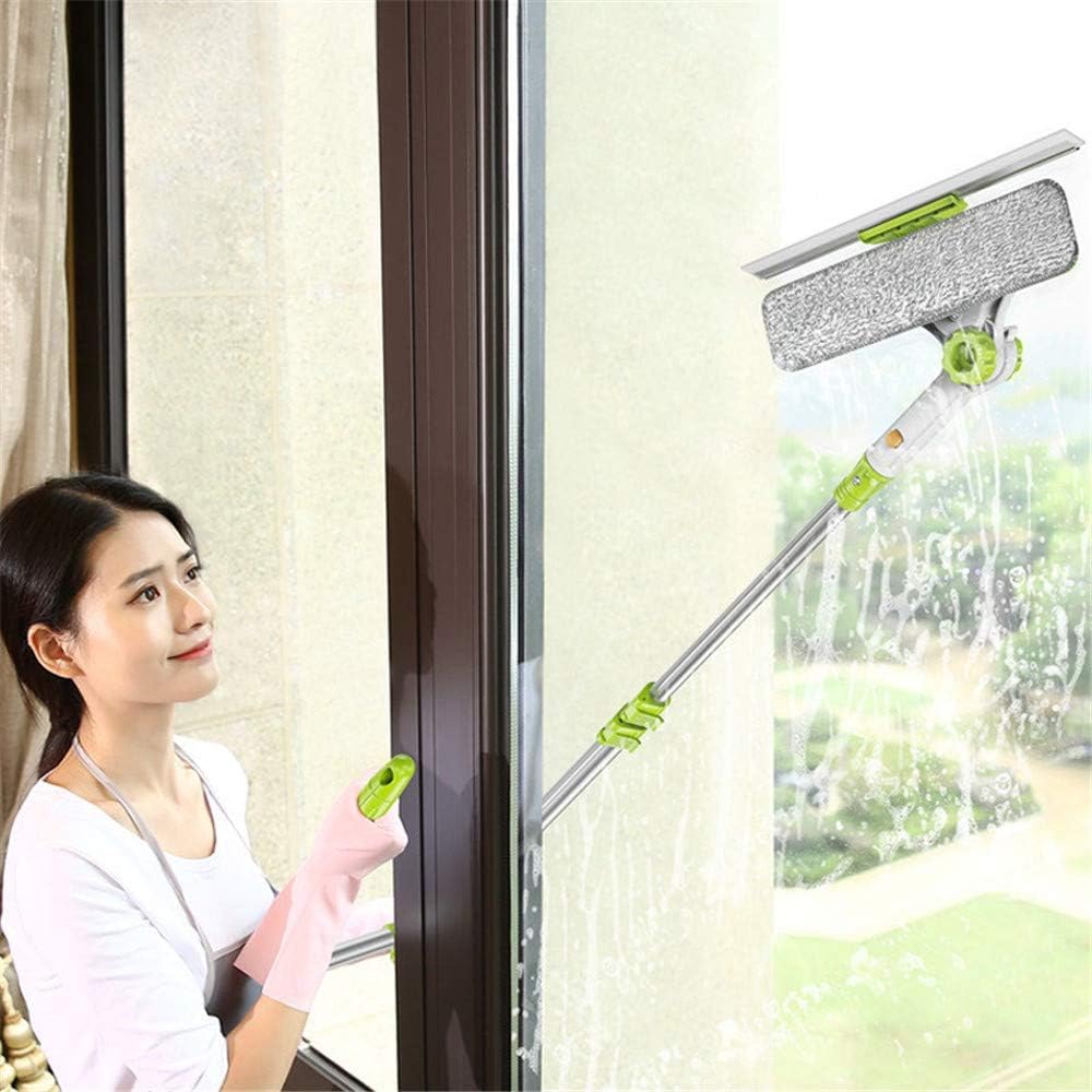 Nettoyeur de vitres télescopique en aluminium 0,75 m à 1,55 m avec raclette double face