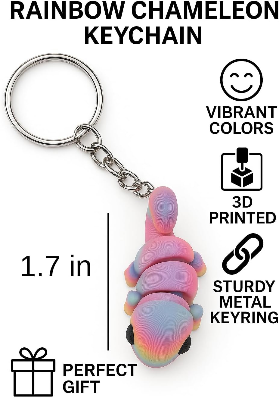 3DPrinted Animal Keychain-Wildlife Key Ring-Nature Lovers-Cute Keyring for Keys Bag Purse Unique Gift for Kids Animal Lovers