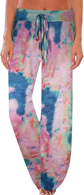 NEWCOSPLAY Women's Comfy Pajama Drawstring Wide Leg Pants