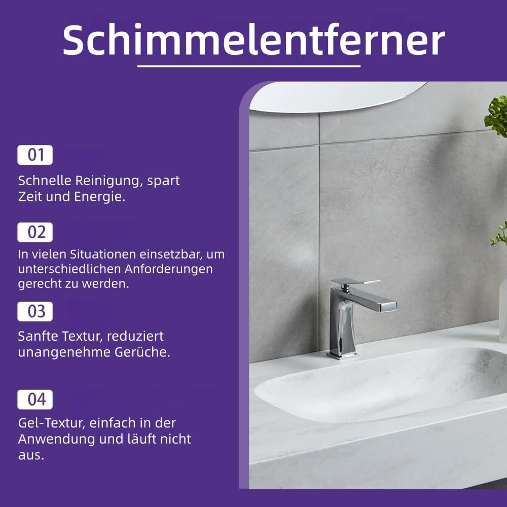 Nuroclean Leistungsstarkes Reinigungsgel - Für Waschmaschine, Bad, Küche - Schnelle Reinigung, Tiefenreinigung in Fugen, Schimmel & Flecken entfernen
