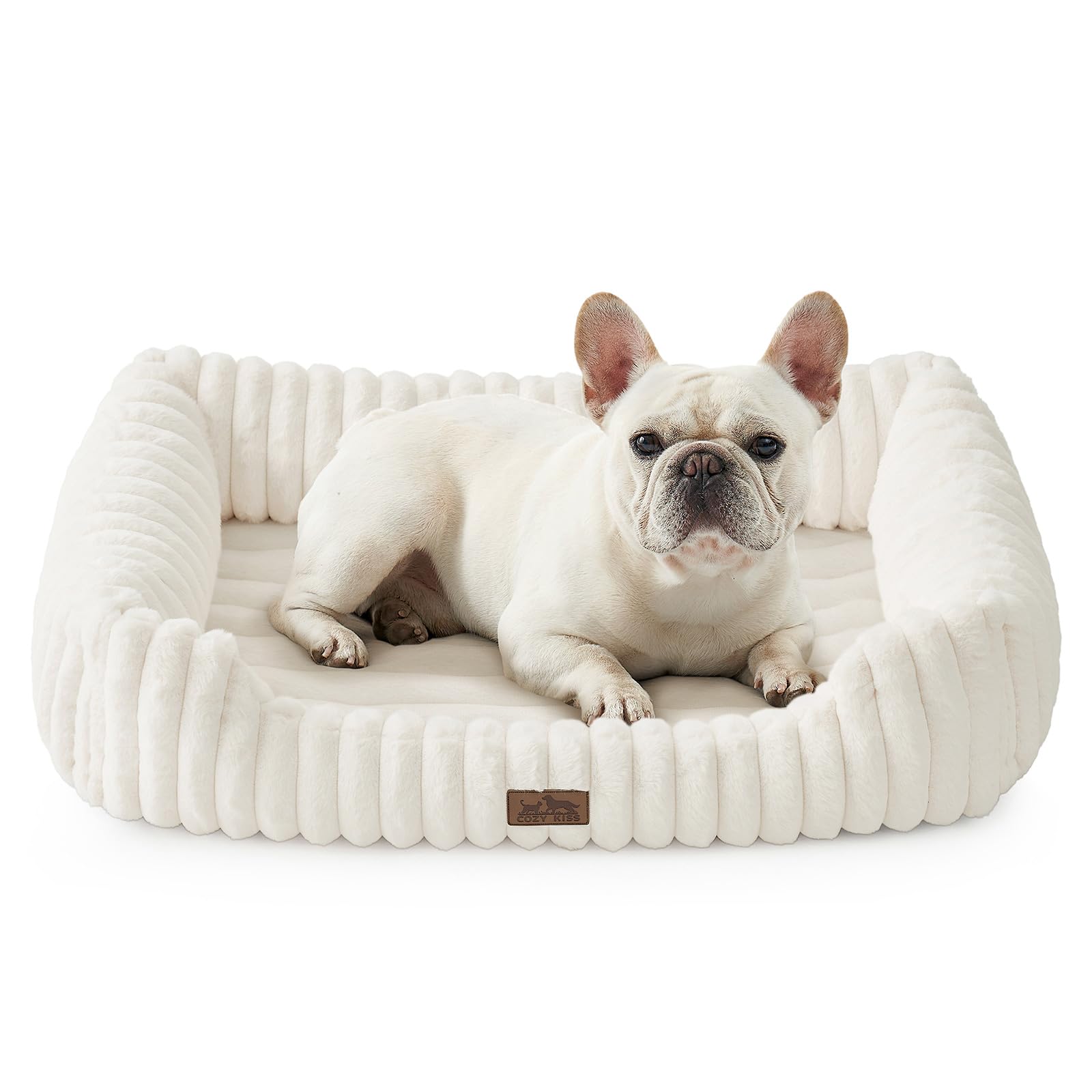 COZY KISS Orthopädisches Hundebett für Kleine Hunde, Abnehmbares Hundekissen mit Eierschaum, Hundecouch mit Hohem Rand, Haustier Bett mit Anti-Rutschboden für Katze, Waschbar