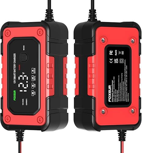 Miniatura 3 de Cargador de batería de automóvil con pantalla LED, cargador inteligente y automático para batería de ciclo profundo de gel AGM de 12 V, múltiples