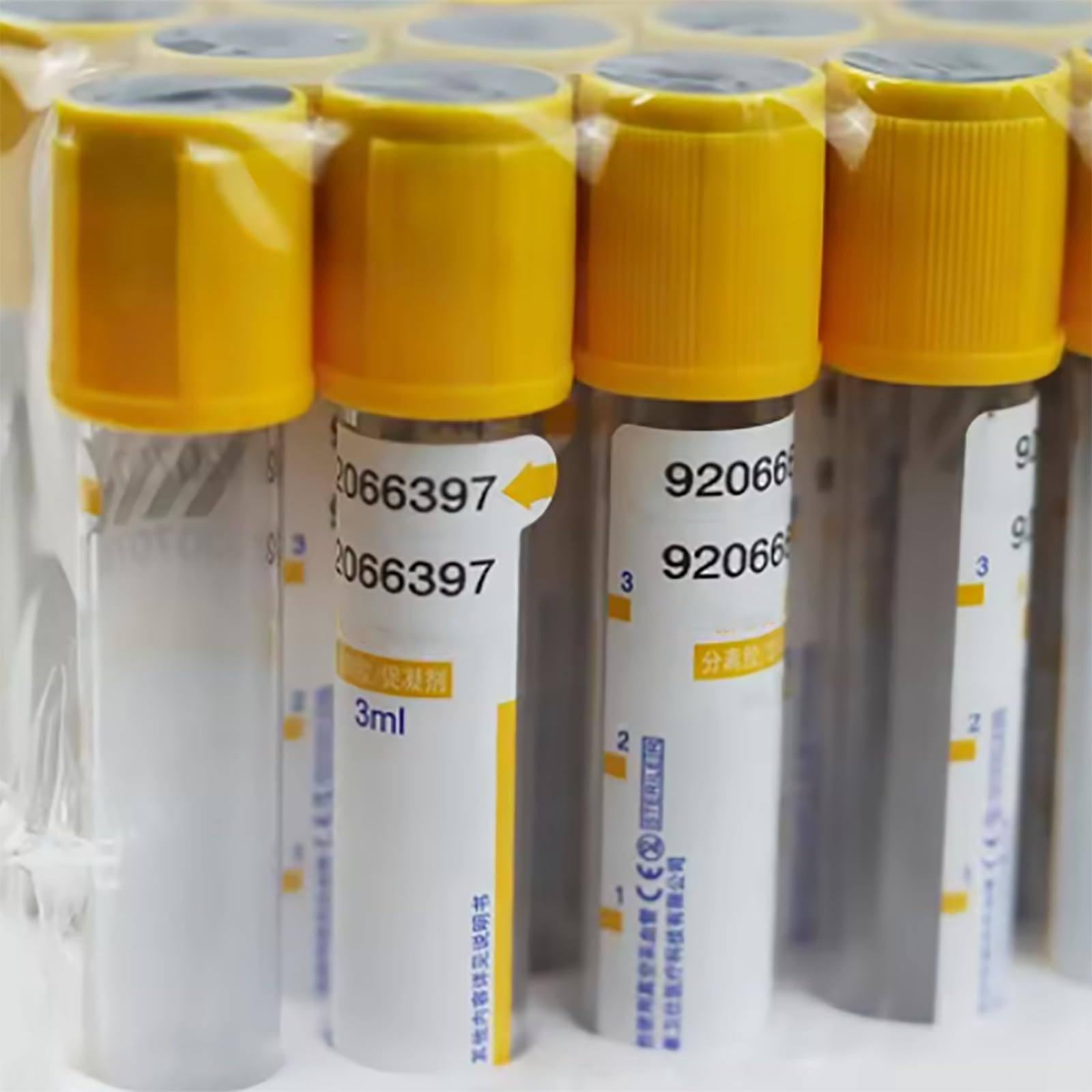 100 sztuk szklanych probówek próżniowych, próżniowe probówki do pobierania krwi (3 ml/5 ml/10 ml), do pobierania próbek krwi w laboratorium, separacji surowicy, przygotowywania PRP, 10 ml