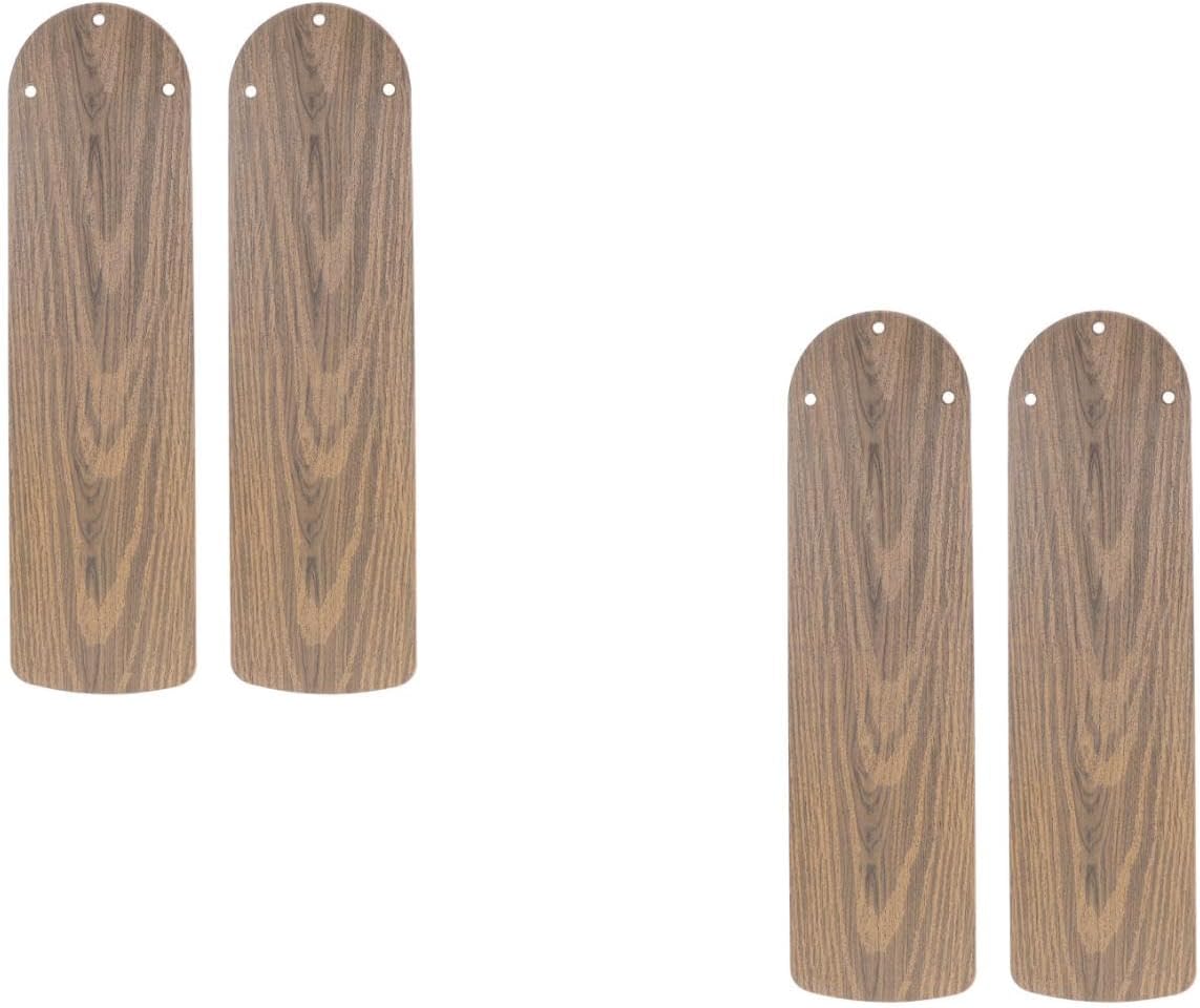 LOGOFUN 4PCS Wood Grain Plastic Replacement Fan Blades Easy Install Ceiling Accessories for Home Living Room Bedroom Supplies - 20.7in Brown