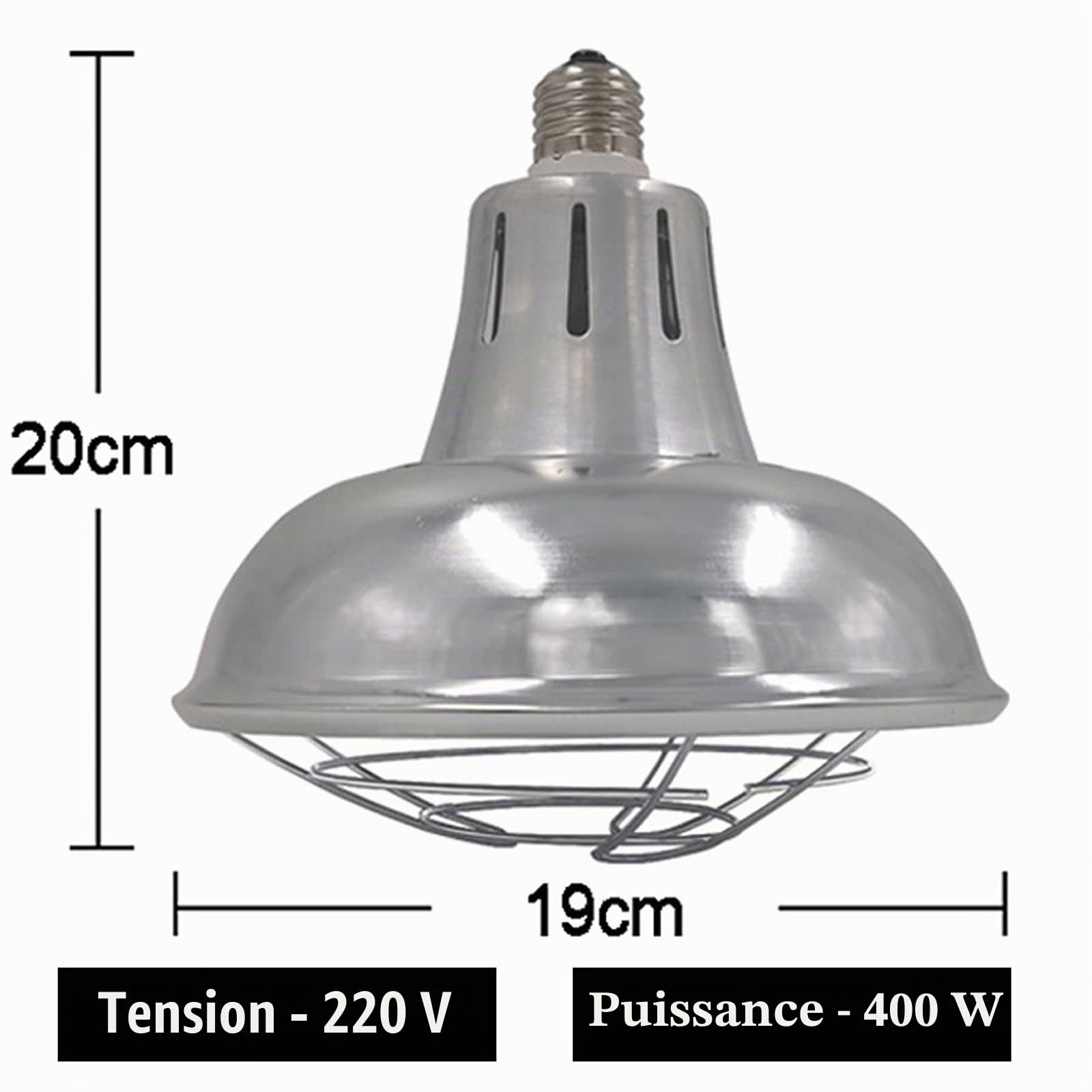 Lampe Chauffante Poussin avec Thermostat, Lampe Infrarouge Chauffante Animaux, Lampe Chauffante pour Poussin Chiots et Tortue, Température Réglable: 200W-400W