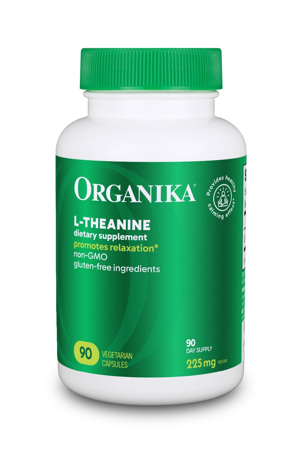 Organika L-Theanine- Relaxation Promotion, Stress Support, Pure Natural Source, Calm Energy- 90vcaps