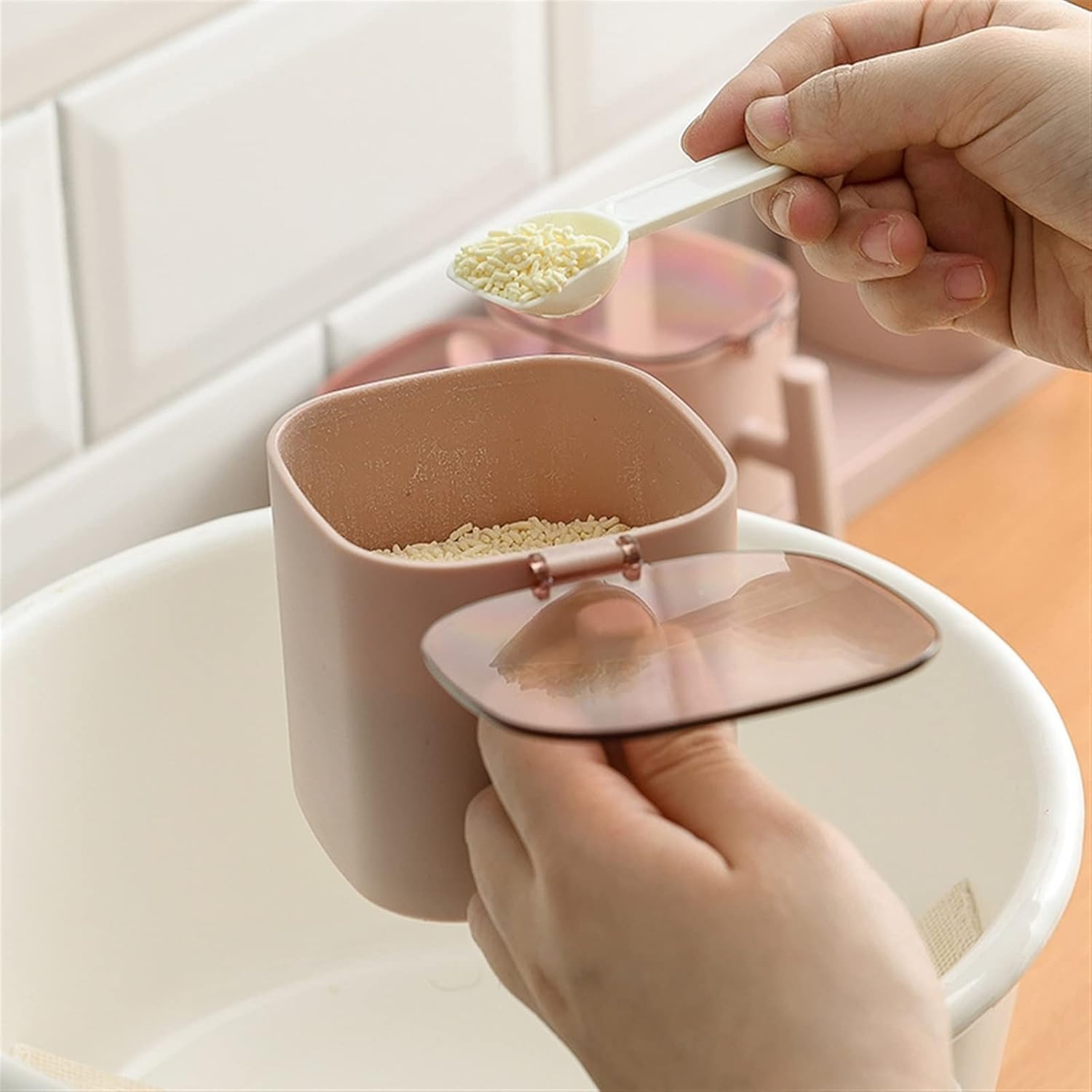 Spice Box Pepper Spice Shaker Salt Seasoning Organizer Kitchen Cruet Condiment Bottle Jars Container with Spoons (Color : Blue-2pcs)
