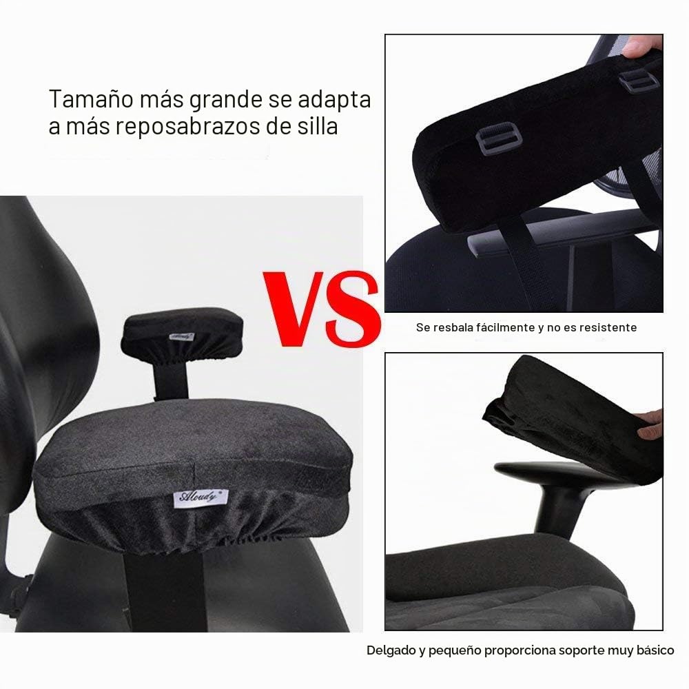 Aloudy Almohada para reposabrazos, Nuevo tamaño 2021 de 11 Pulgadas, Fundas para reposabrazos de Silla de Oficina, cómodos Cojines para Codos y antebrazos (tamaño Grande, Juego de 2)