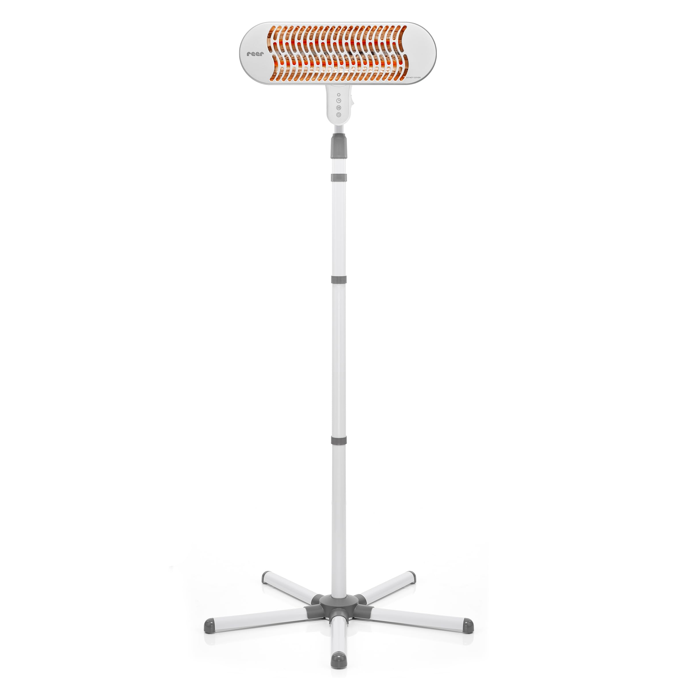 reer HeatCare+ Flex Wickeltisch-Wärmestrahler | EcoHeat Carbon Heizelement | Infrarot-Heizstrahler mit Standfuß & neigbarem Kopf | Wärmespender für Babys | Energiesparend | 2in1 Wand- oder Standgerät