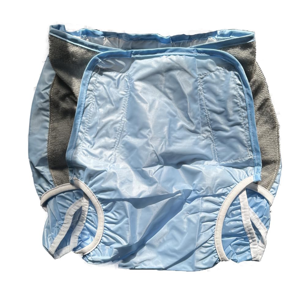 [GalaxyMED] GalaxyMED Adult Diaper Covers, Water Proof Cloth Elderly Seniors Bedwetting Protection, Special Polyester Covers, Sky Blue, 1EA (M (19~26 inch))