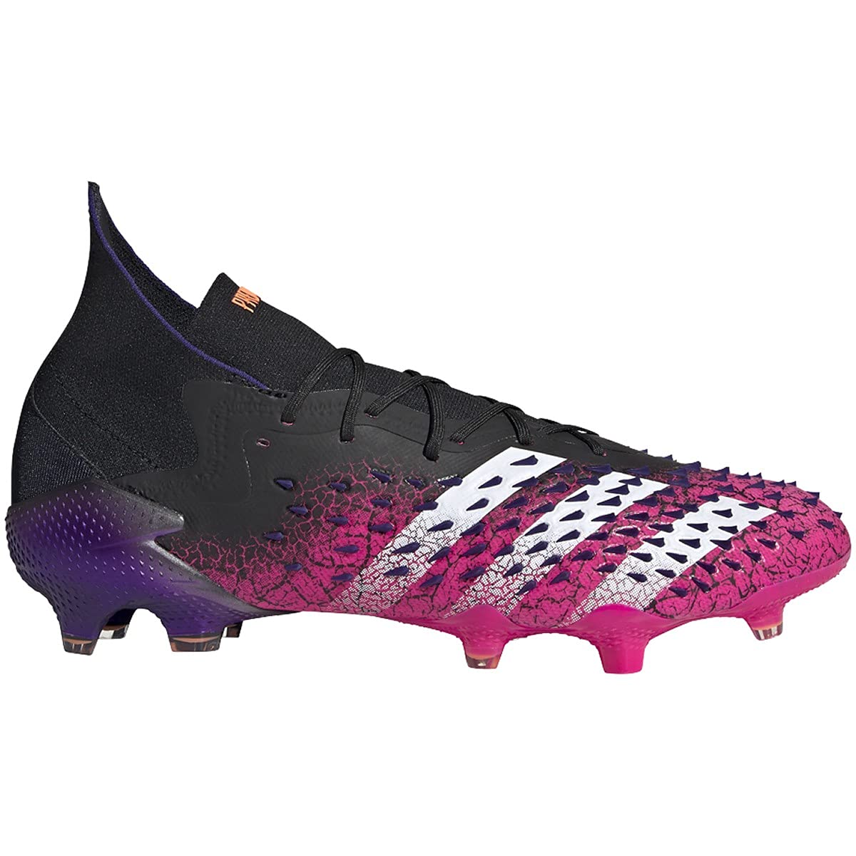 adidas Predator Freak .1 Firm Ground Soccer Shoe Mens, 7.0 M, Core Black/Cloud White/Shock Pink